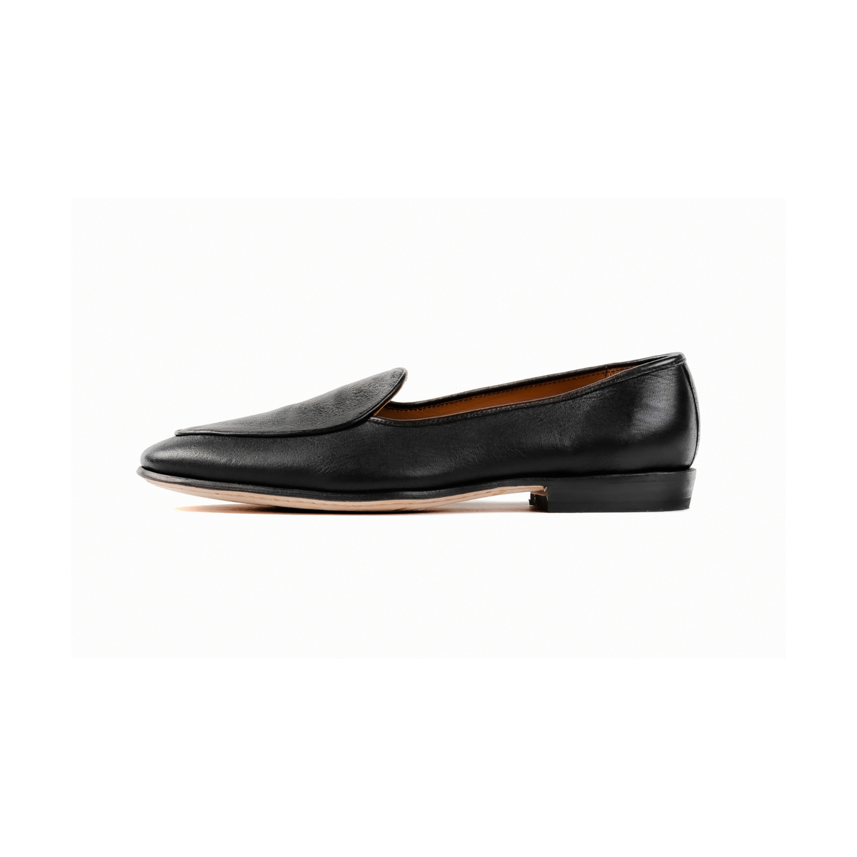 Belgian Loafer in Black Deerskin