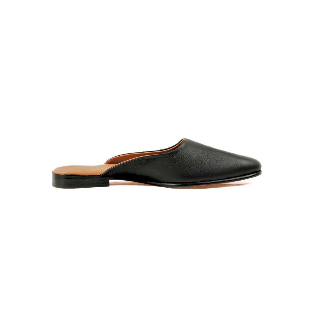 Pantoufle in Black Deerskin
