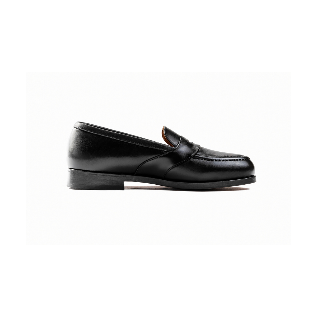Full Strap Loafer in Black Calf