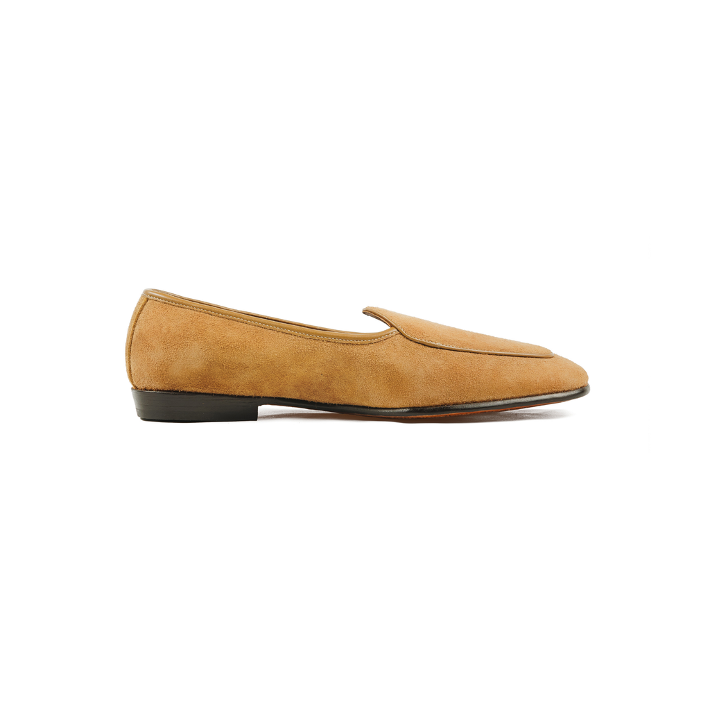 Belgian Loafer in Tan Reverse Deerskin