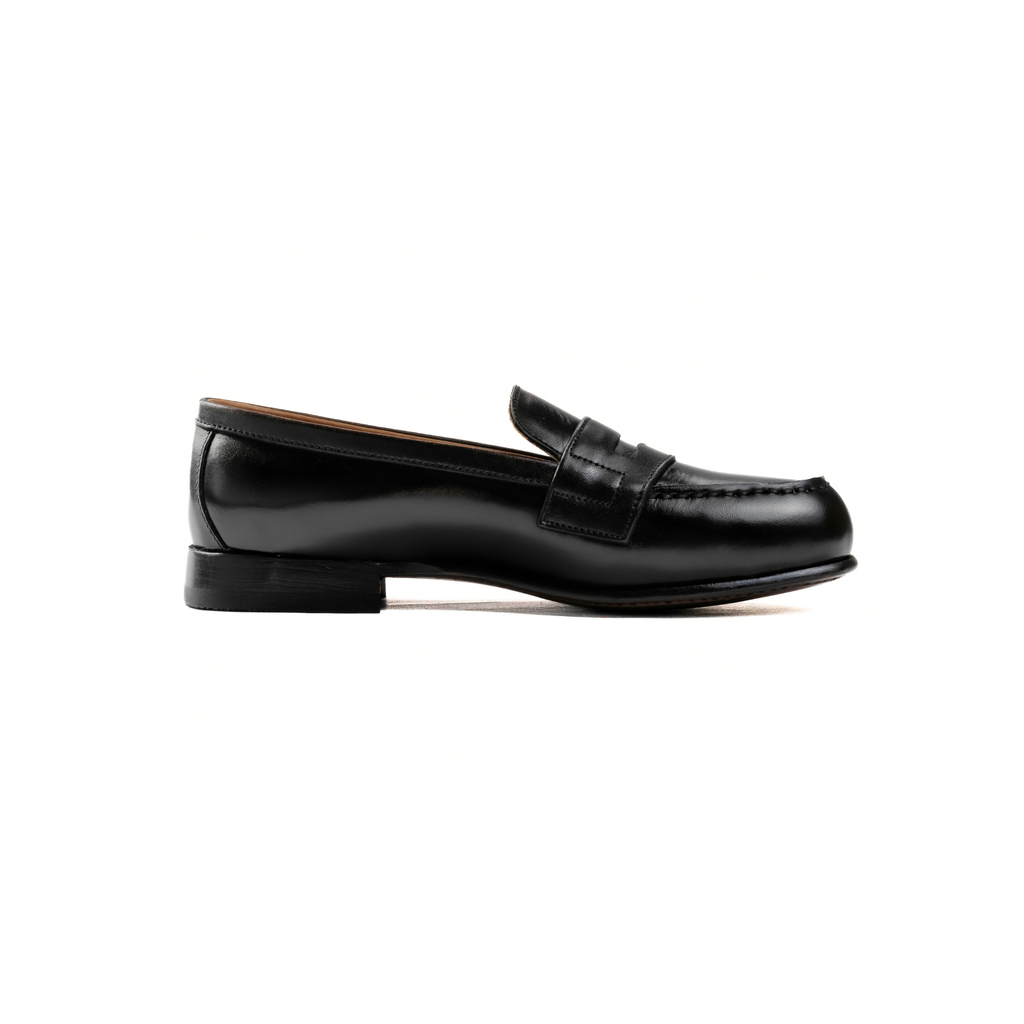 Femme Penny Loafer in Black Calf