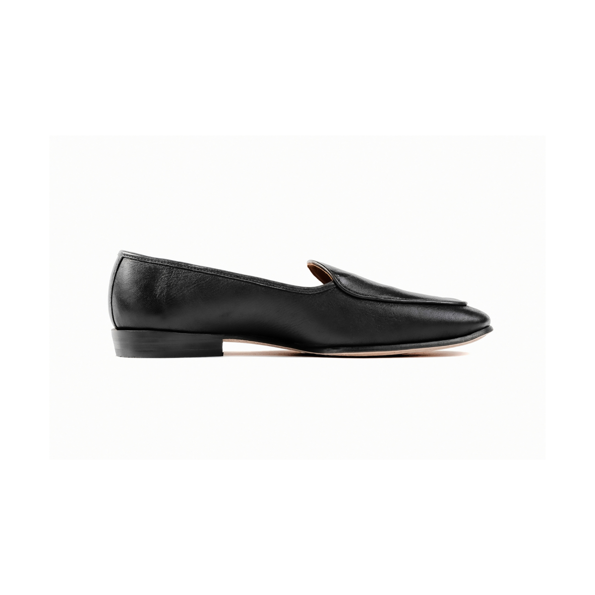 Belgian Loafer in Black Deerskin