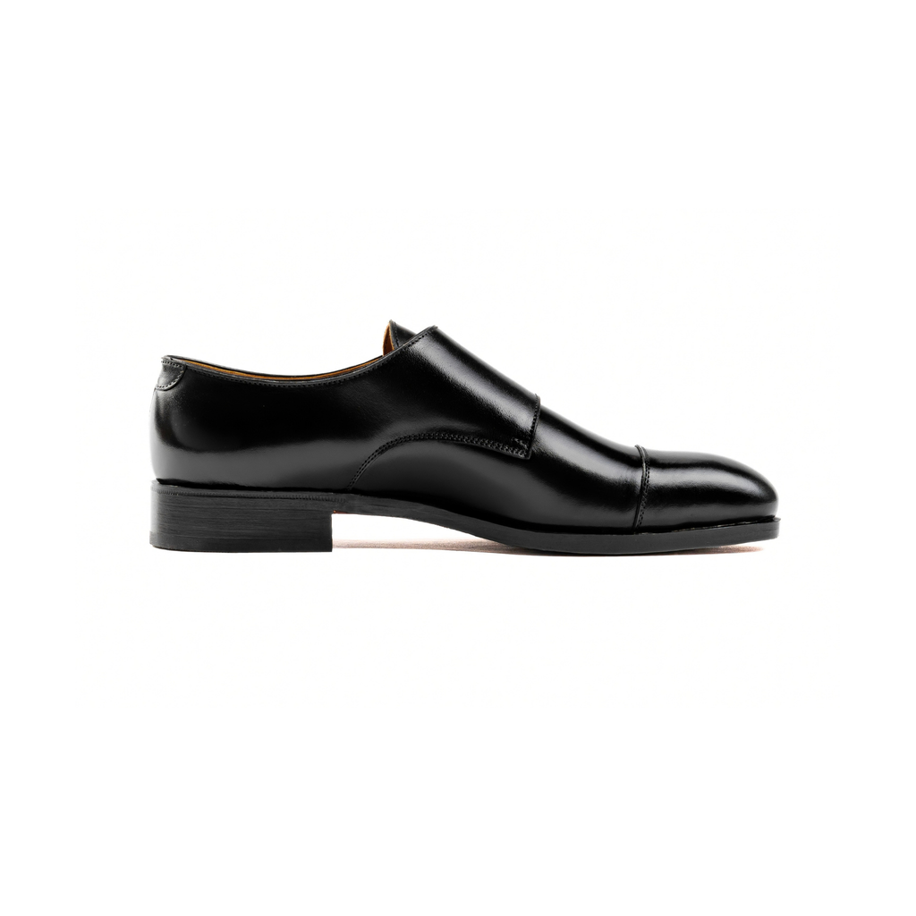 Double Monkstrap in Black Calf