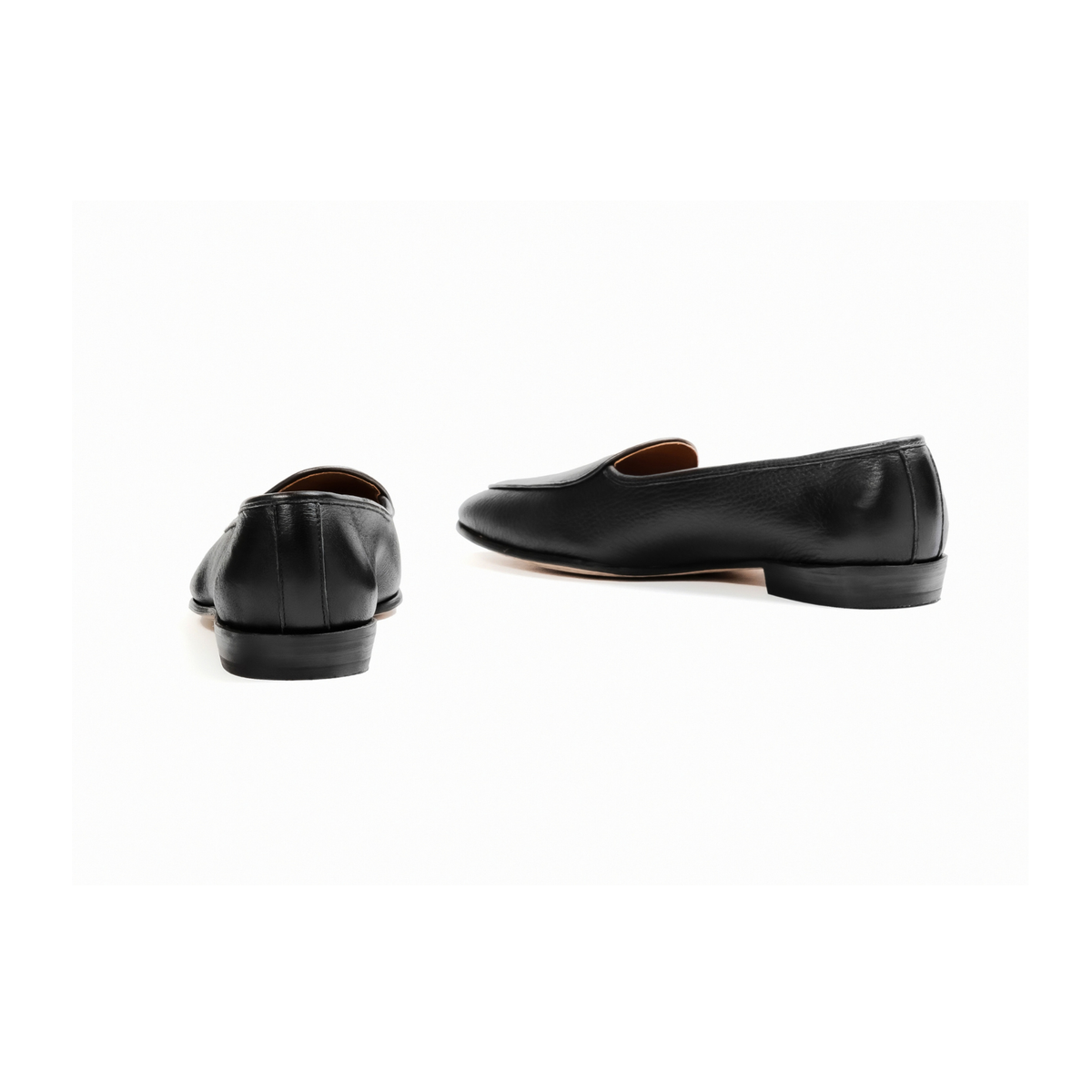 Belgian Loafer in Black Deerskin