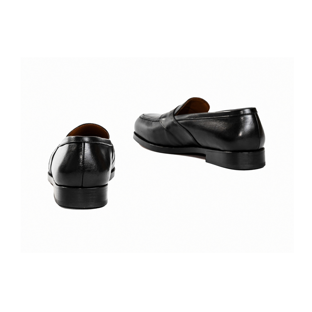 Full Strap Loafer in Black Calf