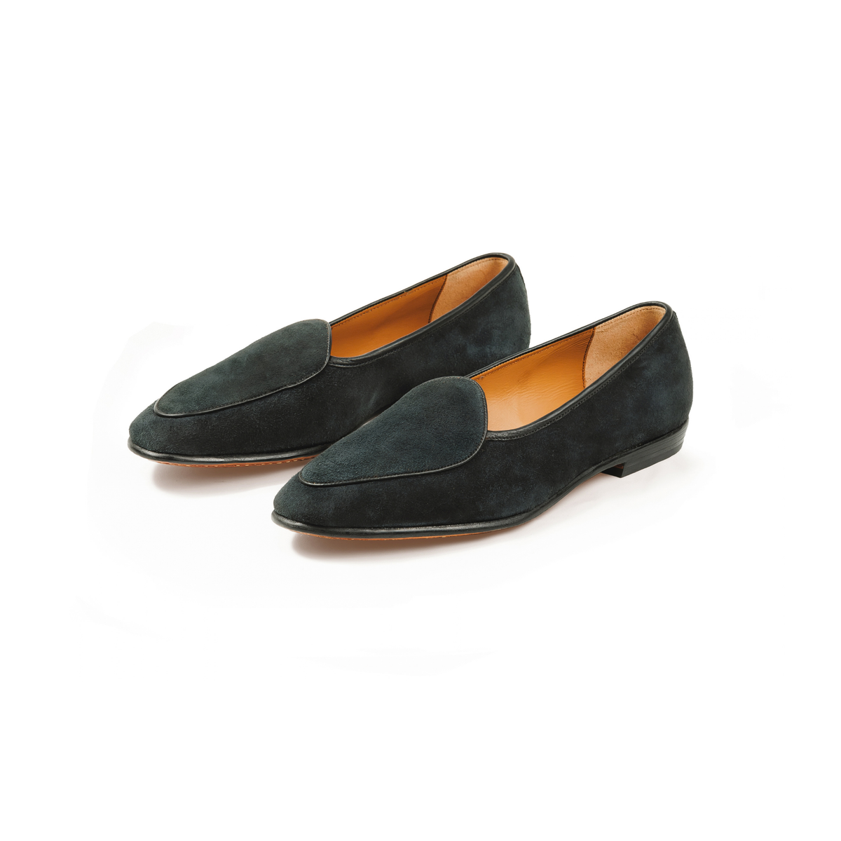 Belgian Loafer in Black Reverse Deerskin