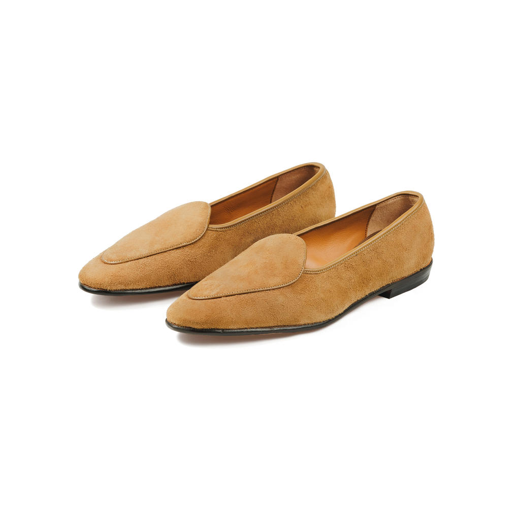 Belgian Loafer in Tan Reverse Deerskin