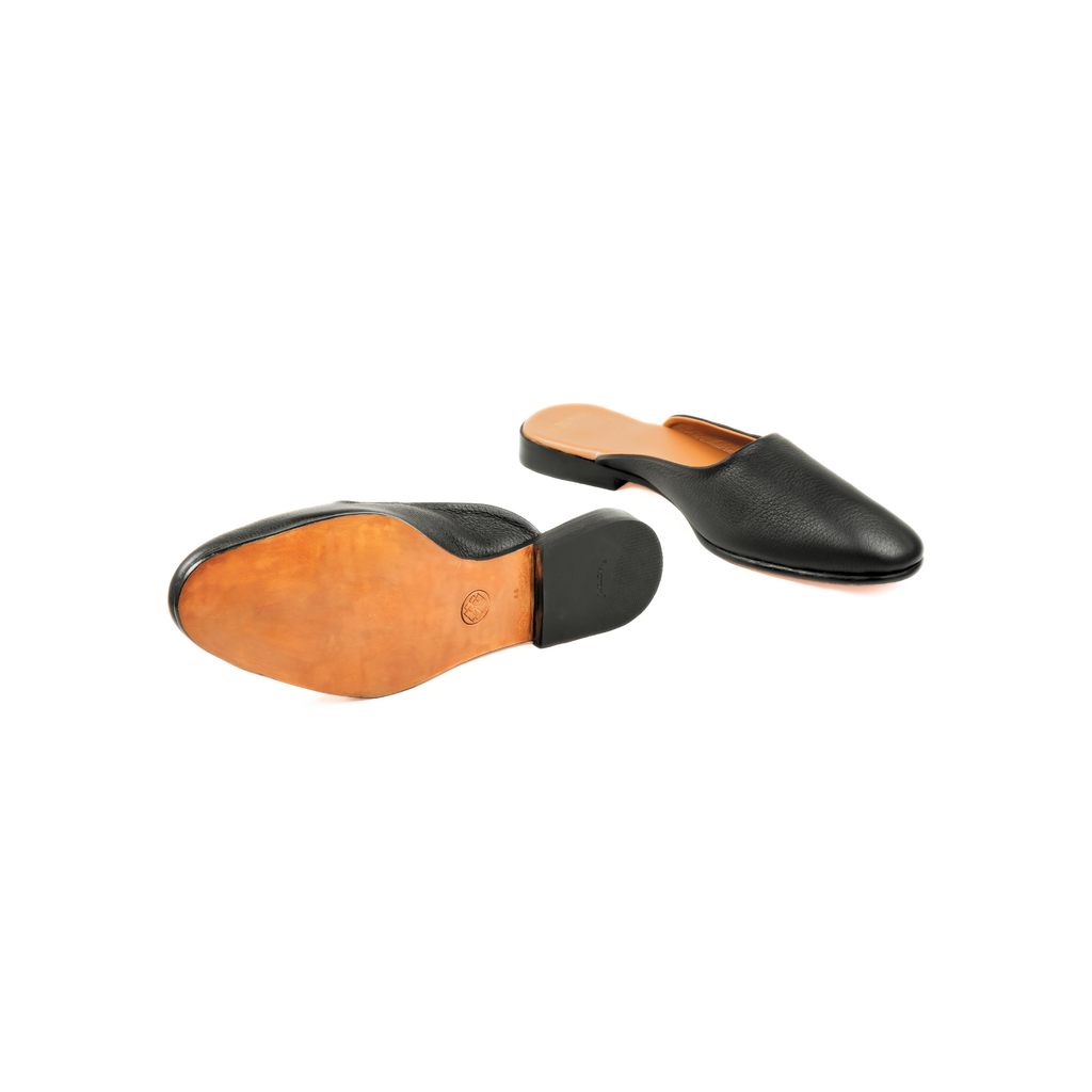 Pantoufle in Black Deerskin