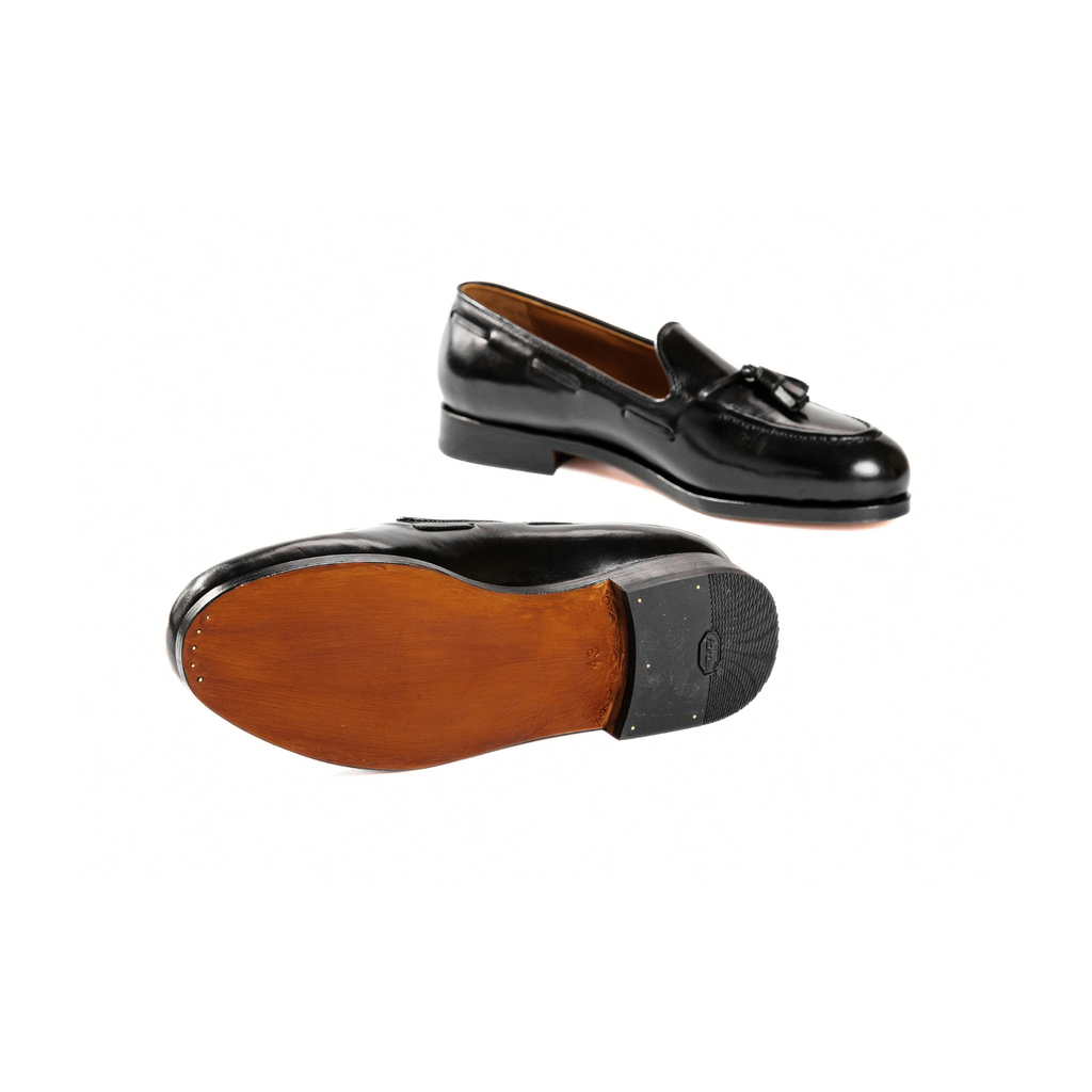 Tassel Loafer in Black Calf