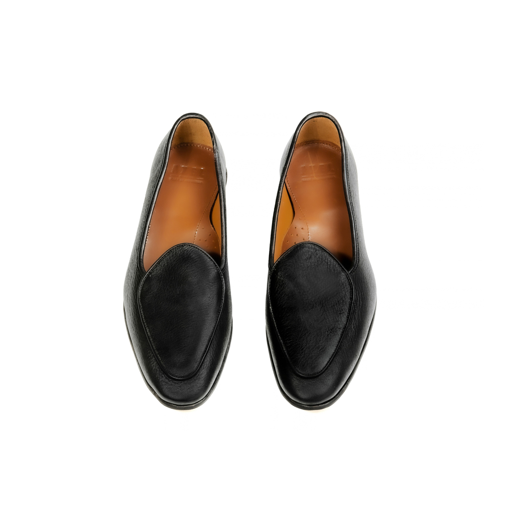 Belgian Loafer in Black Deerskin